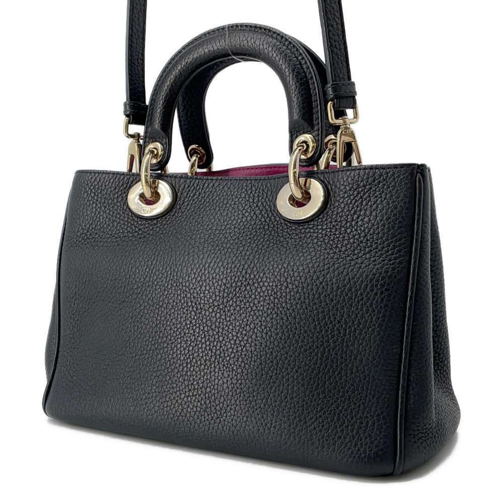 Dior Christian  handbag shoulder leather bag issimo black